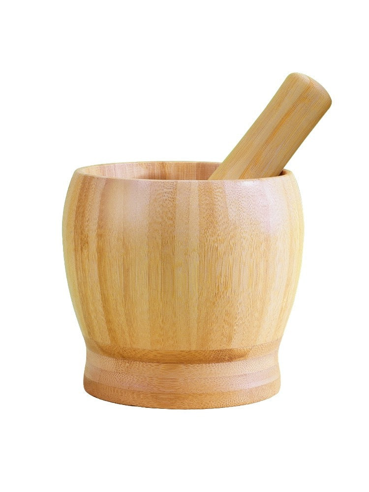 Garlic Mashing Pot Garlic Mashing Pot Mortar Mashing Garlic Mashing Pot Household Garlic Pot Mashing Pot Press Garlic Stick Spicy Bamboo and Wood