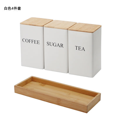 TEA,COFFEE,SUGAR Combination suit Tea Tea Coffee Candy Tinplate Box Jar Tea Bag Capsule Storage