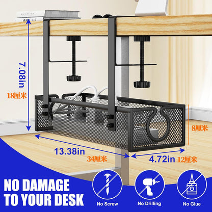 Cross-border desk under cable and wire management tray rack under counter finishing rack row storage rack socket organizer