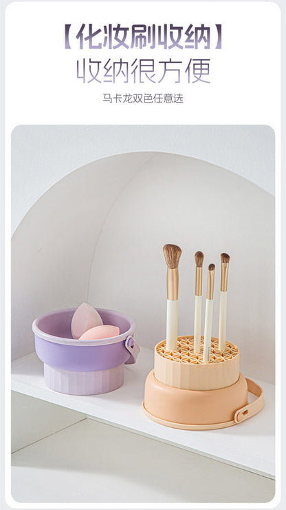 Makeup Brush Cleaning Bowl Cleaning Box Silicone Beauty Egg Cleaning Set Scrubbing Bowl Storage Rack Drying Tool Set