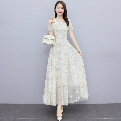 2022 Summer New Bohemian Long Dress to Ankle Chiffon dress Super Long Seaside Holiday Beach Dress for Women