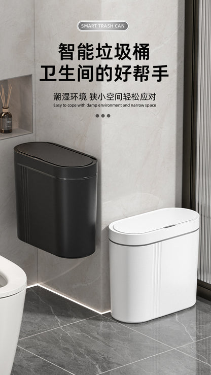 Household intelligent induction trash can large capacity electric open lid gap trash can kitchen sanitary wall trash can