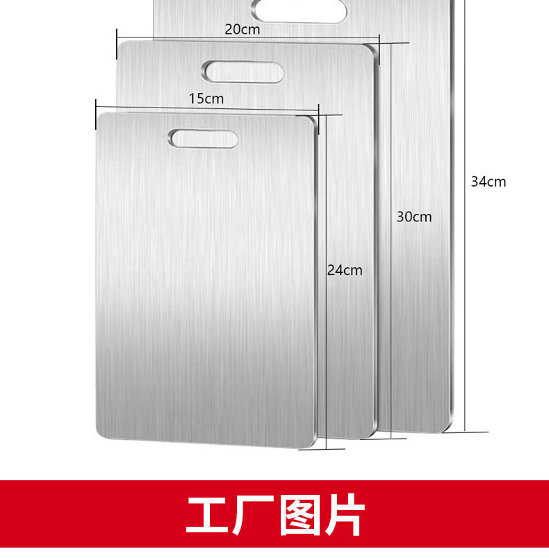 Manufacturer Wholesale Cross-Border 201 Stainless Steel Cutting Board, Thickened Anti-Mold Antibacterial Double-Sided Chopping Board, Kitchen Cutting Board