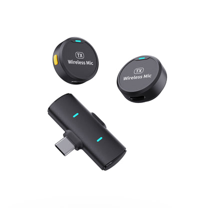 The new adsorption type one drag two wireless collar clip microphone round live mobile phone photography magnetic collar clip radio microphone