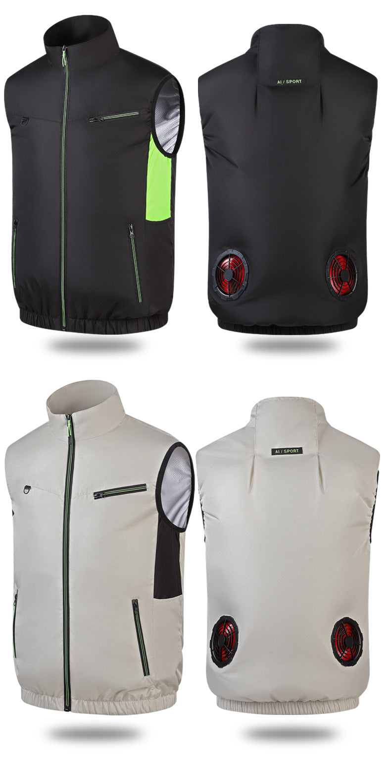 New sleeveless fan clothing air conditioning clothing summer outdoor heatstroke cooling clothes with fan Japan and South Korea cross-border wholesale