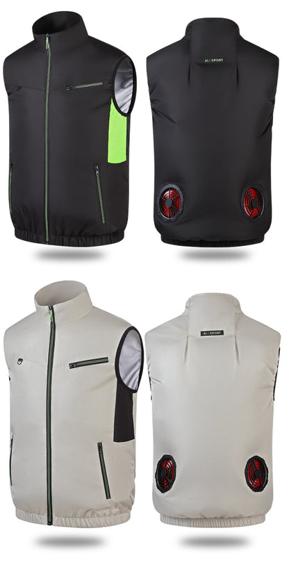 New sleeveless fan clothing air conditioning clothing summer outdoor heatstroke cooling clothes with fan Japan and South Korea cross-border wholesale