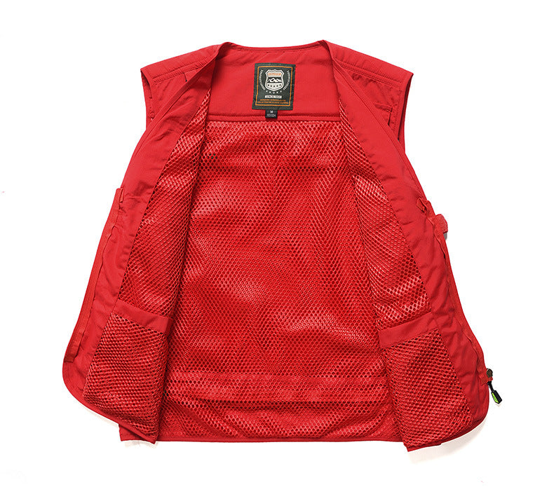 Four Seasons Photography Tooling Multi-Pocket Quick-Dry Vest Safety Waistcoat Logo Printing Men's and Women's Wear