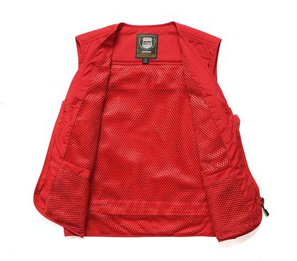 Four Seasons Photography Tooling Multi-Pocket Quick-Dry Vest Safety Waistcoat Logo Printing Men's and Women's Wear