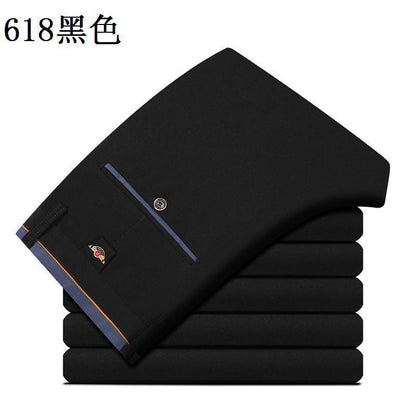28-40 Summer New Men's Casual Pants Slim-fit Elastic Small Straight Korean Style Suit Pants Men's Pants