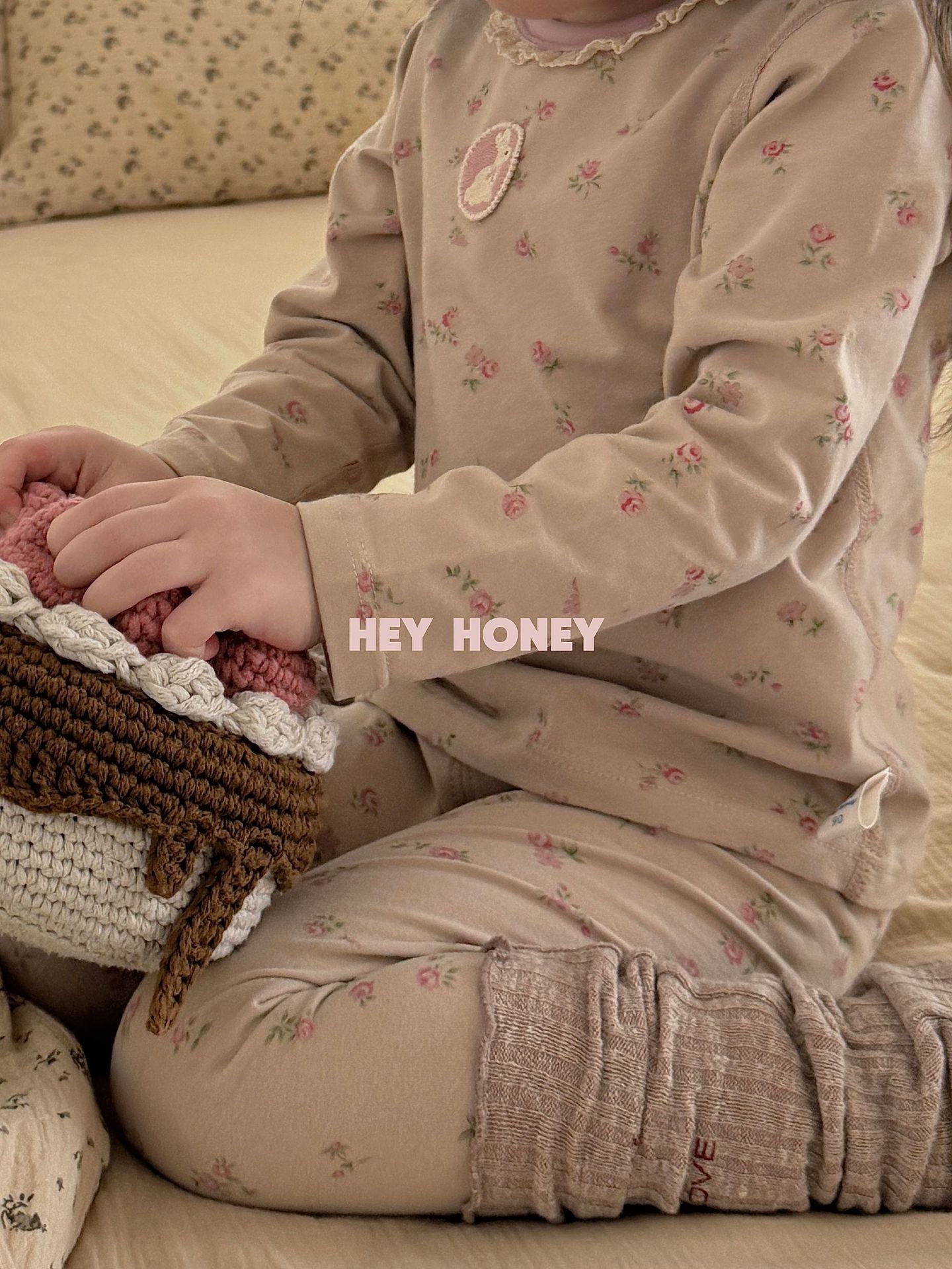 Spot Large and Small Roll Heyhoney24 Lycra Cotton Boys and Girls Autumn Clothes Intimates Printed Home Clothes Pajamas Two-Piece Set