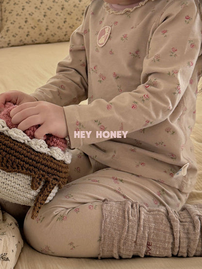 Spot Large and Small Roll Heyhoney24 Lycra Cotton Boys and Girls Autumn Clothes Intimates Printed Home Clothes Pajamas Two-Piece Set