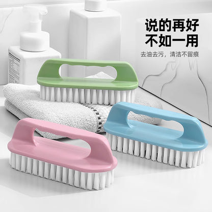 Plastic Brush with Hard Bristles, Thickened and Reinforced Handle, Multifunctional Laundry and Shoe Cleaning Brush, Non-Slip Cleaning Brush for Sneakers and White Shoes