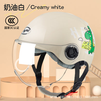 New National Standard 3c certified children's helmet boy baby girl electric car Children's helmet Four Seasons Universal half helmet