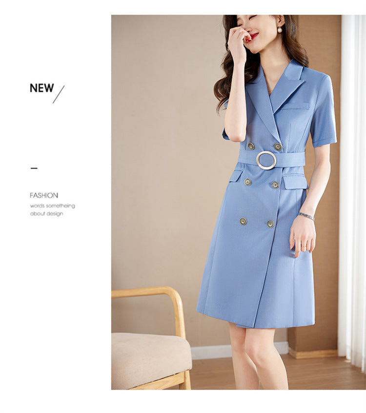 French Hepburn Style Small Black Dress High Sense High Cold Royal Sister Fried Street Small Fragrance Style Pleated Professional Suit dress Summer