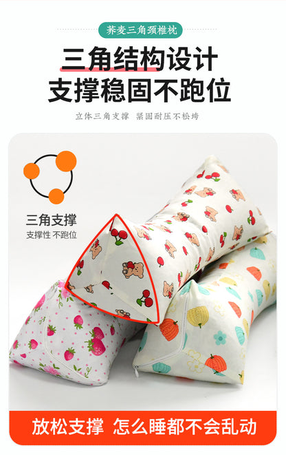 Cervical Spine Pillow Buckwheat Skin Pillow Sleeping Triangle Massage Pillow to Aid Sleep Hard Single Physiotherapy Neck Protection Buckwheat Triangle Pillow