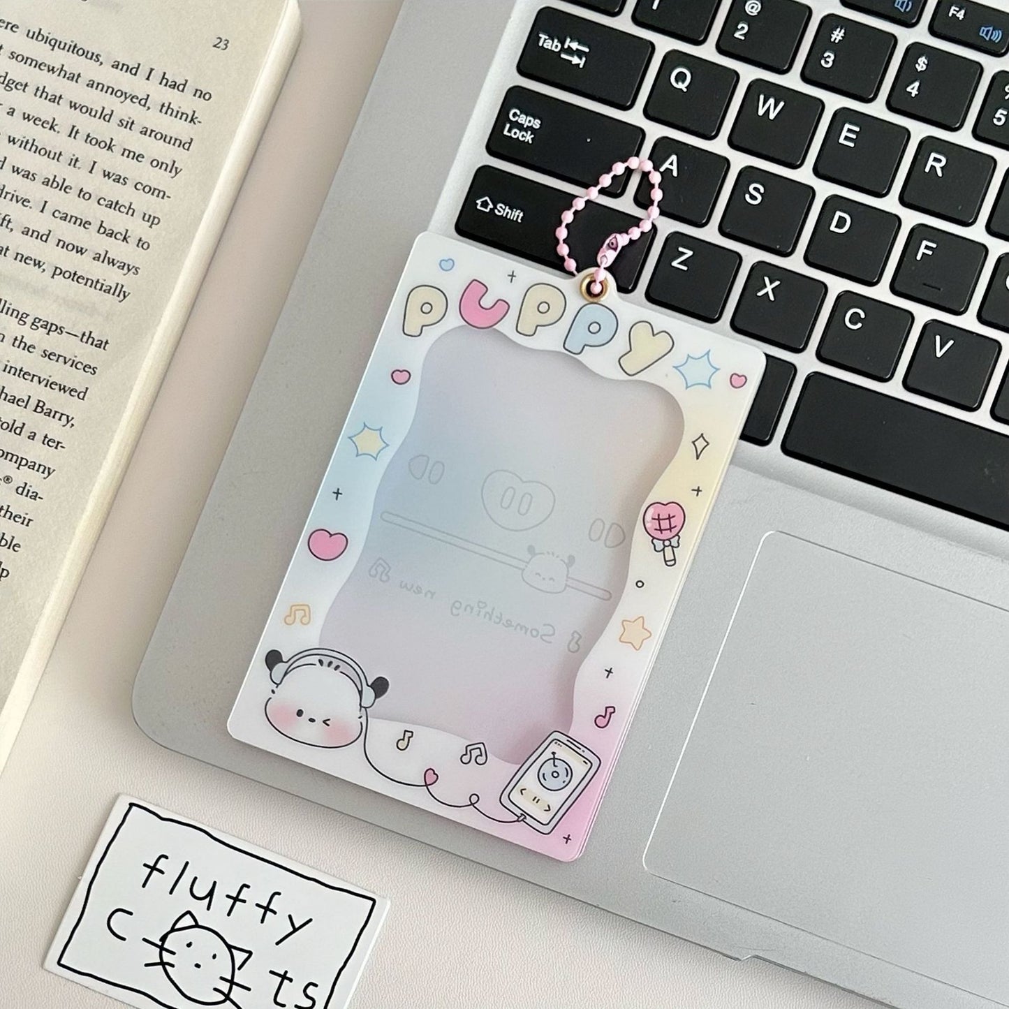 Original Cute puppy magnetic three-inch acrylic card holder brick desktop protective card Film card holder