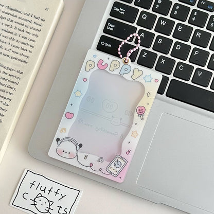 Original Cute puppy magnetic three-inch acrylic card holder brick desktop protective card Film card holder
