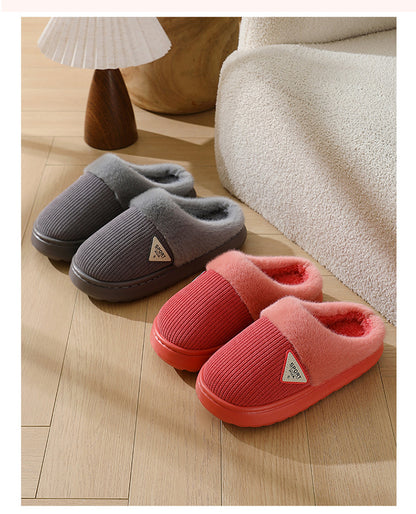 Slippers for Women Winter 2025 New Warm Indoor Home Non-Slip Thick-Soled Cotton Slippers Men's Wool Slippers Autumn and Winter