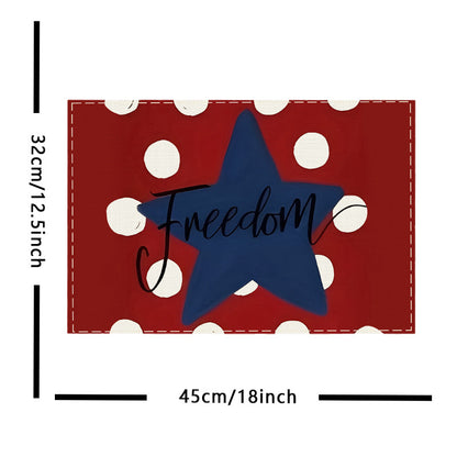 JIT Cross Border Independence Day Placemat Amazon New Linen Printed Placemat Star Flag Dining Table Decorative Placemat