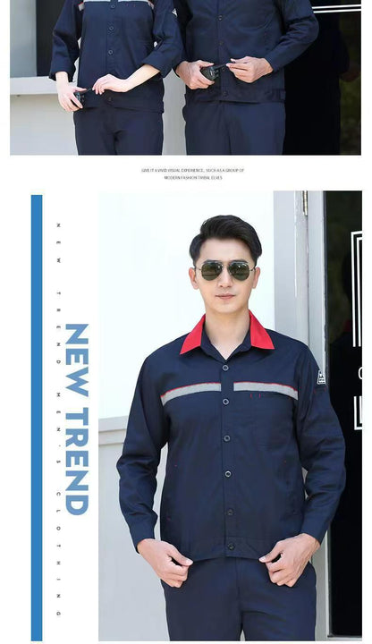 Workwear Suit for Men and Women, Anti-Static, Spring and Autumn Single-Layer Work Clothes, Long-Sleeved Professional Workwear for All Seasons