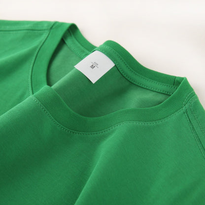 Loose-Fitting | 50-Count Double Yarn T-Shirt Ice Silk Cotton Round Neck Short-Sleeve T-Shirt Moisture-Wicking Business Casual Half-Sleeve for Men