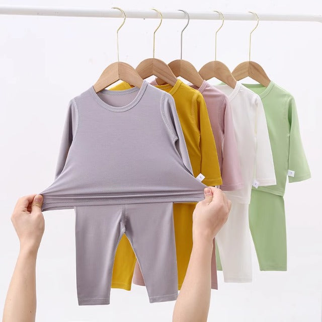 Category a Modal Infant Home Clothing Set High Waist Belly Protection Baby Long Sleeve Pajamas Air Conditioning Clothes Autumn Clothes Autumn Pants