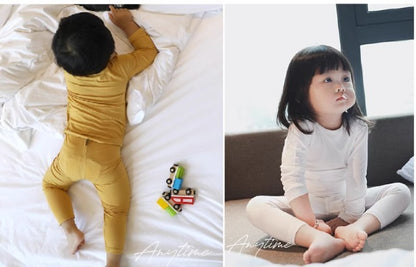 Category a Modal Infant Home Clothing Set High Waist Belly Protection Baby Long Sleeve Pajamas Air Conditioning Clothes Autumn Clothes Autumn Pants