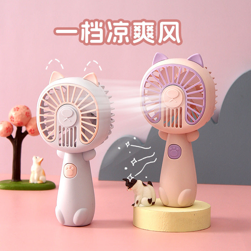 New cartoon mini fan summer outdoor portable USB rechargeable fan student dormitory desktop fan