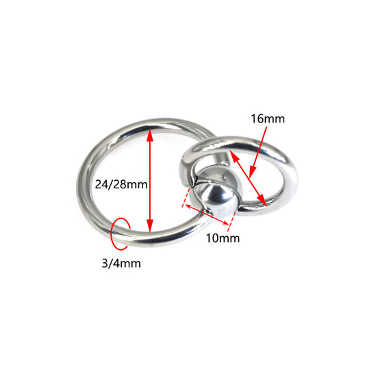 24/28mm Piercing Jewelry Shady Ring Collar Double Ring Pure Titanium Steel Male Piercing Large Inner Diameter Piercing Jewelry PA Ring by PDG ibma