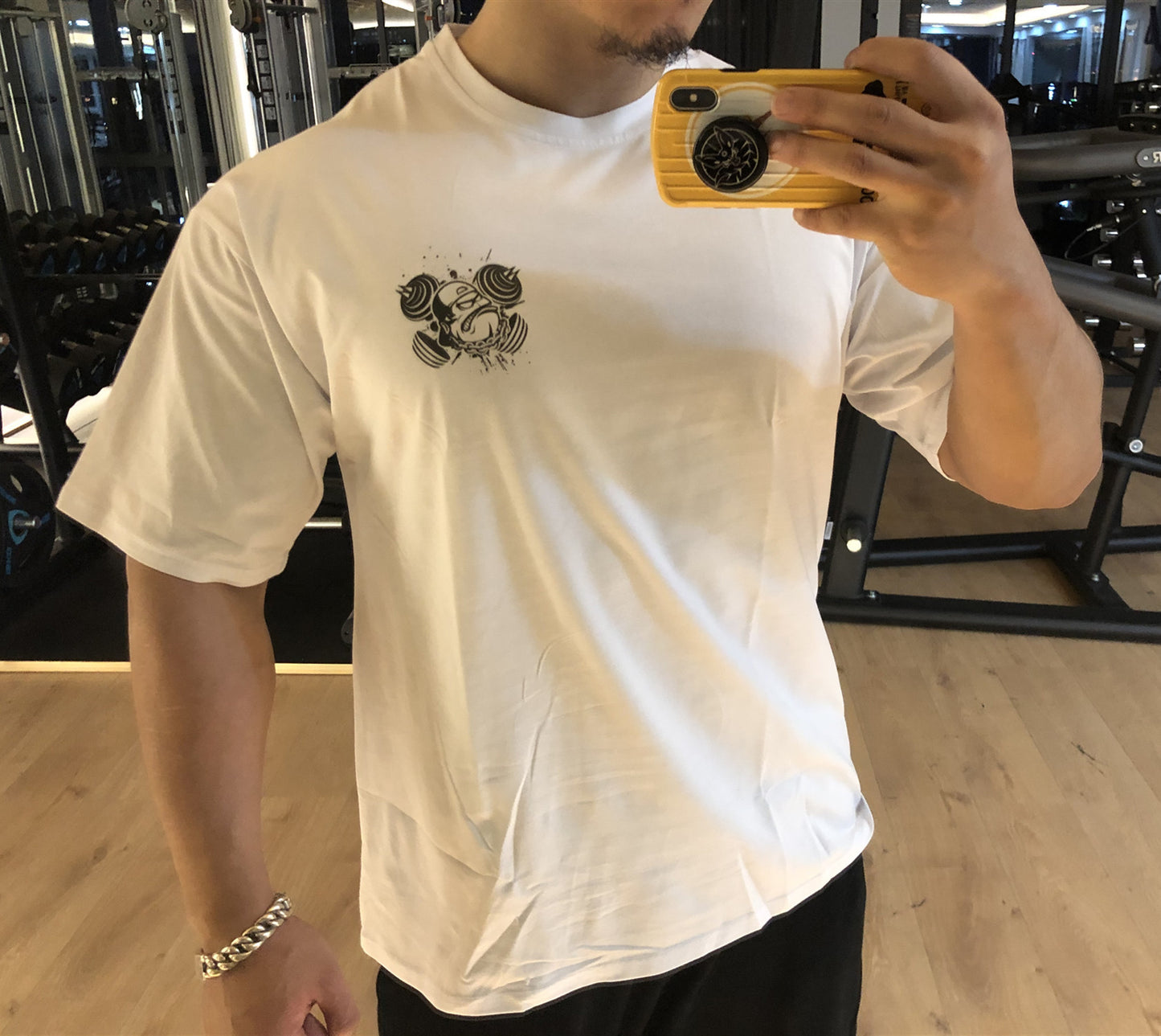 MUSCLE PUNK Original Loose plus size Half-sleeved T-shirt Men's Fashion Brand Printed Fitness Crewneck Top Short-sleeved