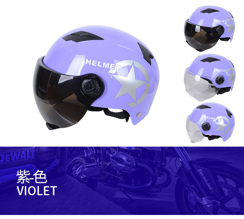 Harley Helmets Printing Advertising Helmets Four Seasons Sunscreen Helmets Thickened Men's and Women's Half Helmets Motorcycle Electric Vehicle Helmets