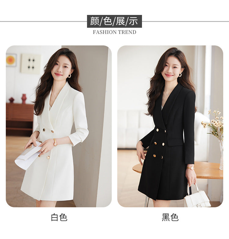 French Hepburn Style Small Black Dress High Sense High Cold Royal Sister Fried Street Small Fragrance Style Pleated Professional Suit dress Summer