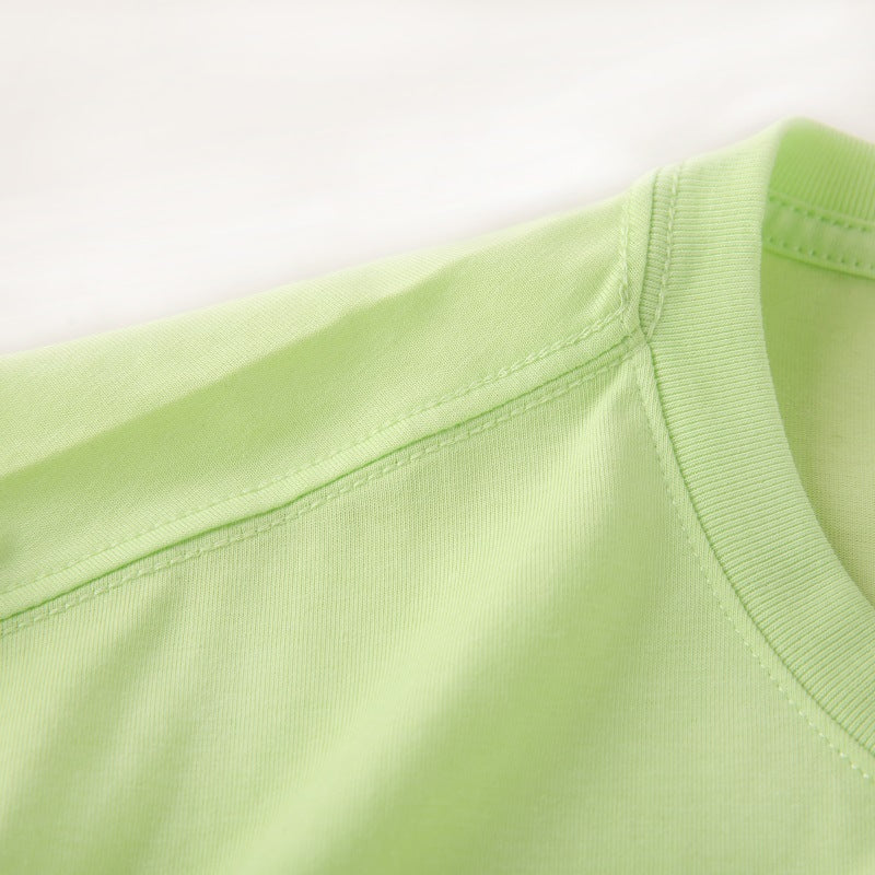 Loose-Fitting | 50-Count Double Yarn T-Shirt Ice Silk Cotton Round Neck Short-Sleeve T-Shirt Moisture-Wicking Business Casual Half-Sleeve for Men