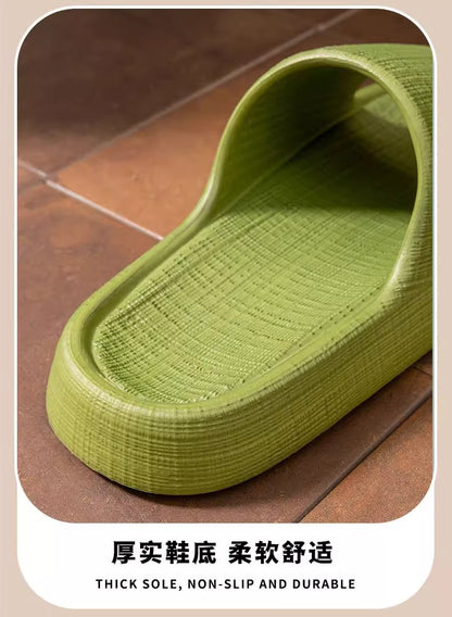 Thick-Soled Sandals for Women 2025 New Summer Home Indoor Bathing Non-Slip Simple Shit-Stepping Couple Slippers for Men