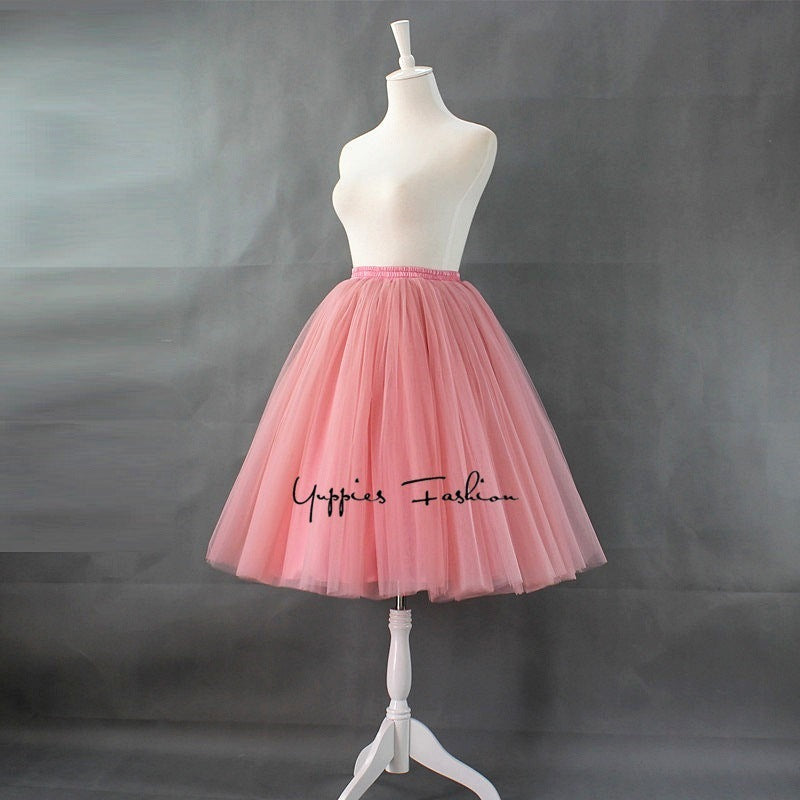 Europe and the United States high waist mesh skirt Tutu skirt strength manufacturers 7 65cm elastic waist cross-border Net red skirt adult