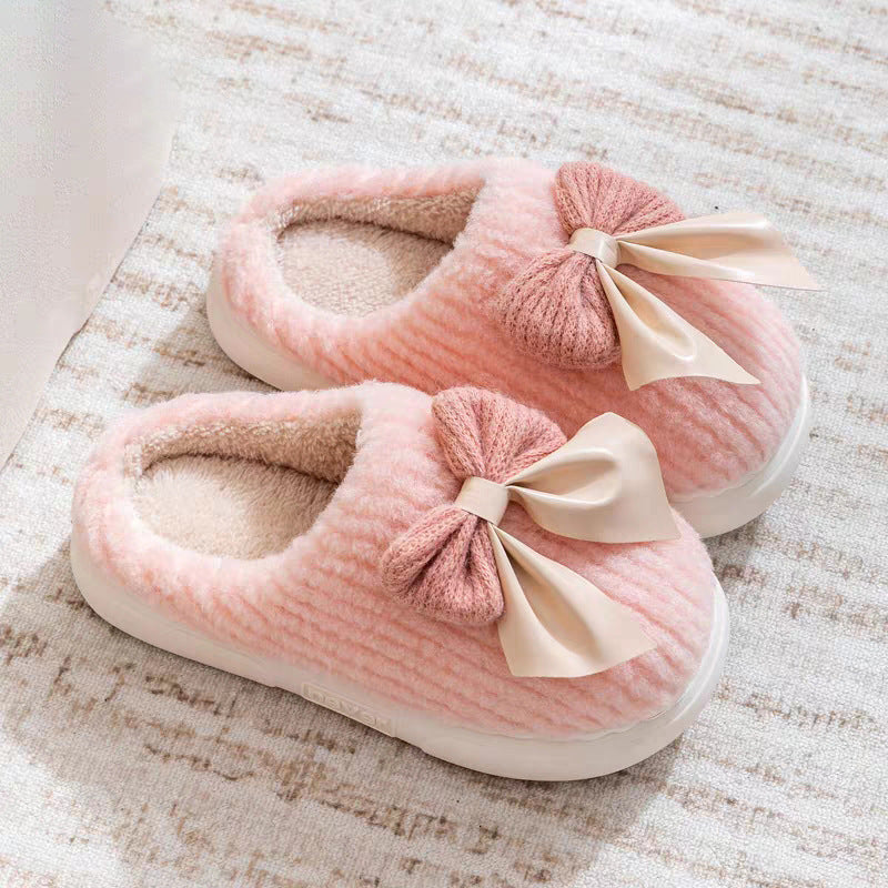 Cotton Slippers for Women in Autumn and Winter Home Non-Slip Thick-Soled Plush Indoor Home Slippers for Couples Plus Plush Slippers