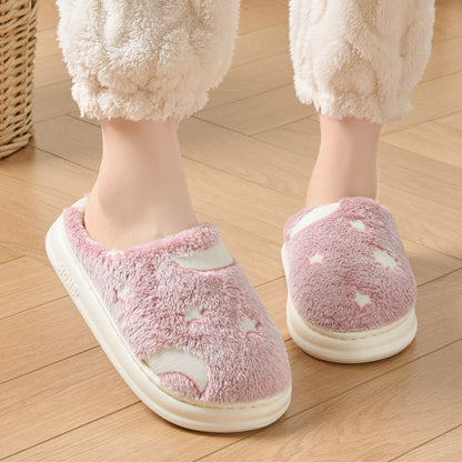 Starry Sky Cotton Slippers for Home Autumn/Winter 2026 New Indoor Warm Plush Winter Slippers for Women Home Use