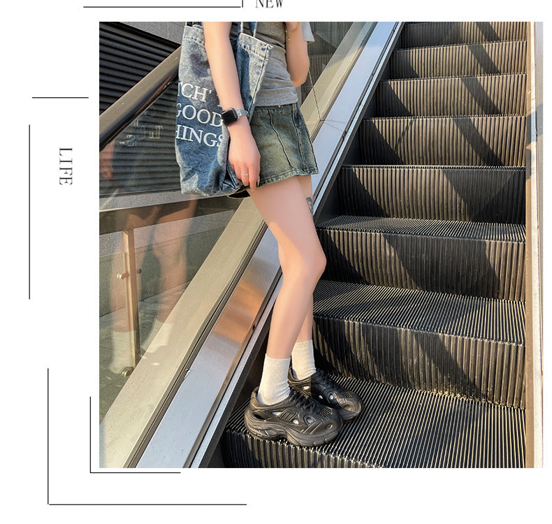 New Style Eva Thickened 5cm Height-Increasing Soft Sole Comfortable Versatile Dad Shoes Outdoor Closed-Toe Sandals for Couples