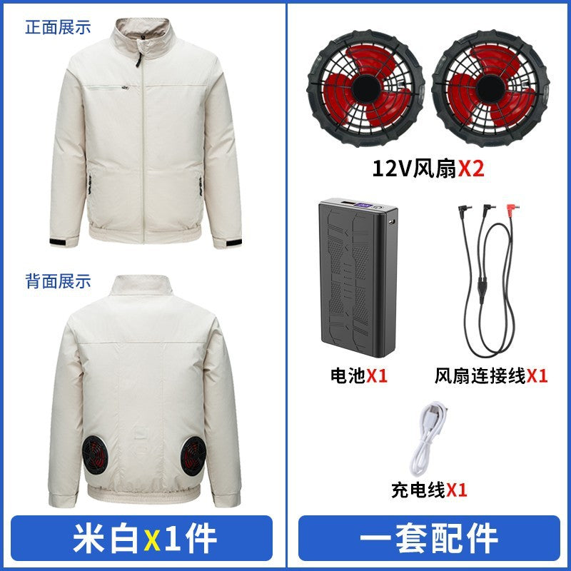 Cross-border New Smart Air-conditioning Clothing Jacket Clothes with Fan Outdoor Work Uniform Labor Protection Duty Fan Clothing