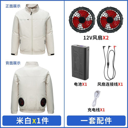 Cross-border New Smart Air-conditioning Clothing Jacket Clothes with Fan Outdoor Work Uniform Labor Protection Duty Fan Clothing