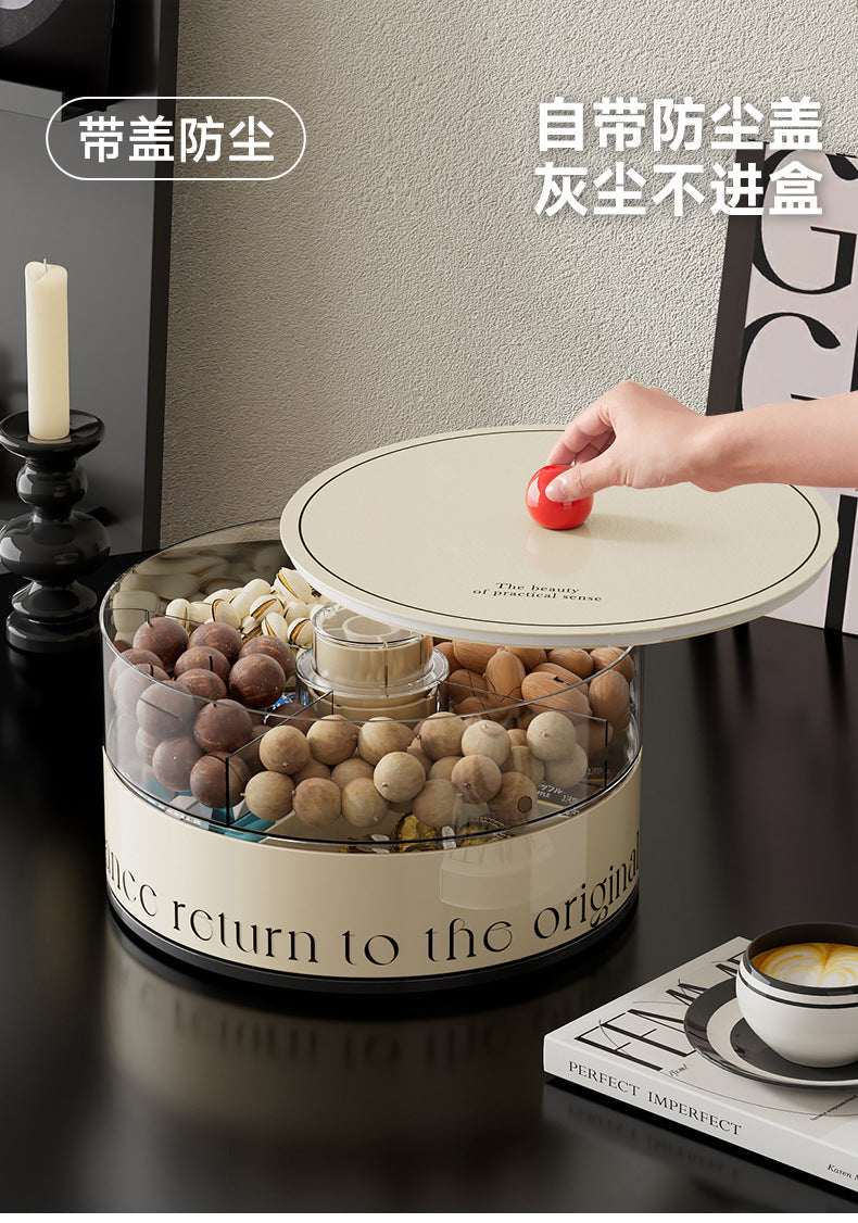 Fruit Tray Living Room Coffee Table Food Grade Melon and Peanut Snacks Dried Fruit Box Multi-layer Rotating Liftable Candy Box