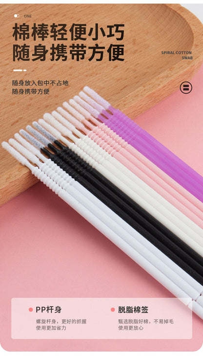 New wholesale long head cotton swab eyelash tattoo nail cleaning cotton swab eyelash disposable long thread cotton swab