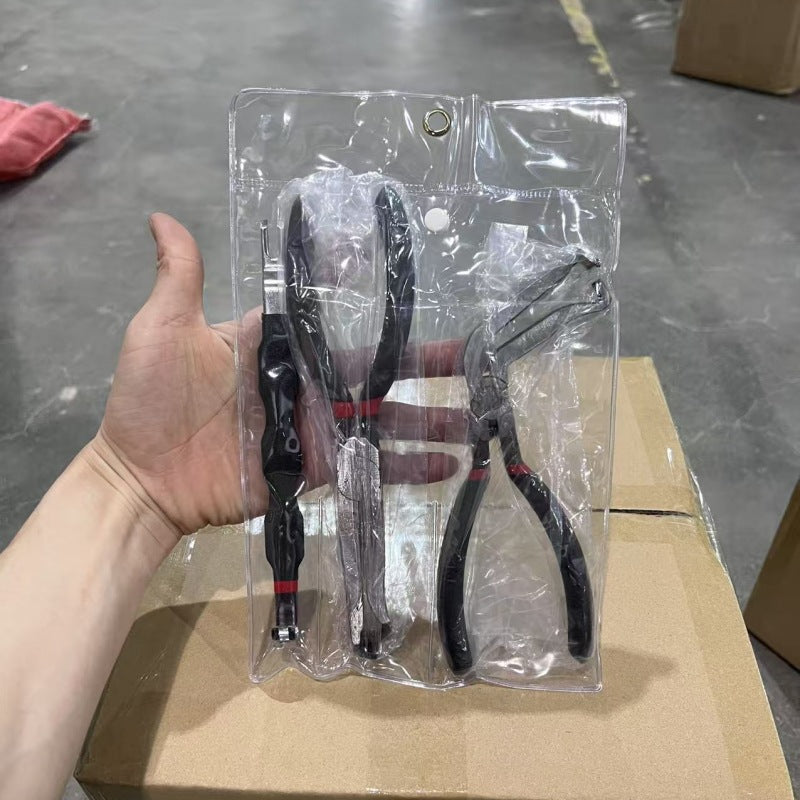 Red and black elbow 60 degree power-off pliers bolt pliers multi-purpose pliers car oil pipe separation harness pliers cross-border pliers