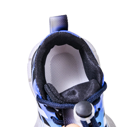 Boys' Breathable Luminous Sports Double Mesh Shoes 2024 Spring and Autumn New Children's Letters Casual LED Lighting Running Shoes