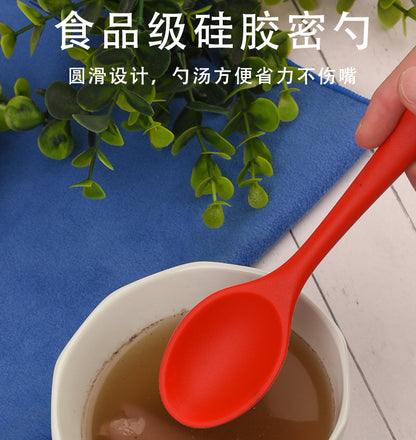 Food Grade Silicone Spoon, Kidsren's Safety Table Spoon, High Temperature Resistant Non-Stick Pan, Student Spoon, Baby Food Supplement Mixing Spoon