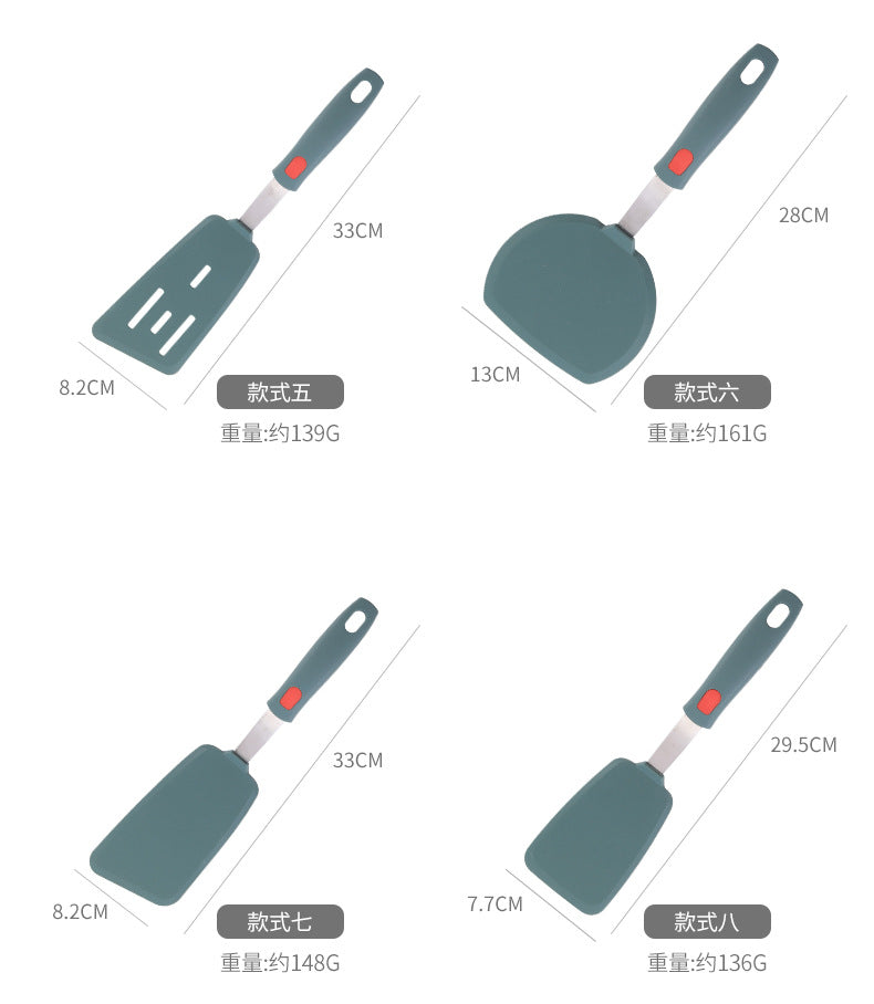 Silicone Kitchenware High Temperature Resistant Silicone Shovel Food Grade Household Teppanyaki Home Edition Teppanyaki Tools Complete Set