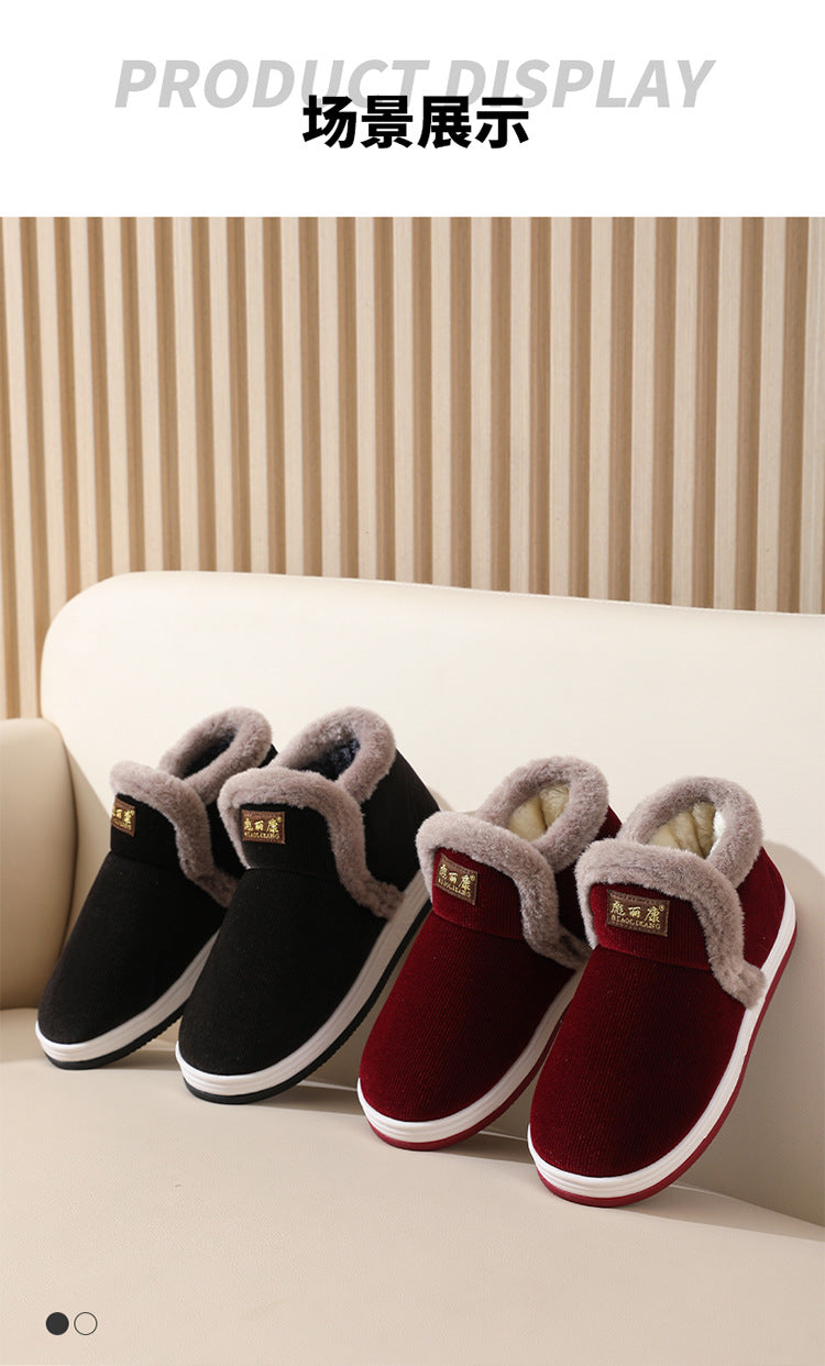 All-Inclusive Handmade Cotton Slippers for Women, Autumn and Winter Home Indoor Warm Dad Old Cotton Shoes Wholesale for Middle-Aged and Elderly Men