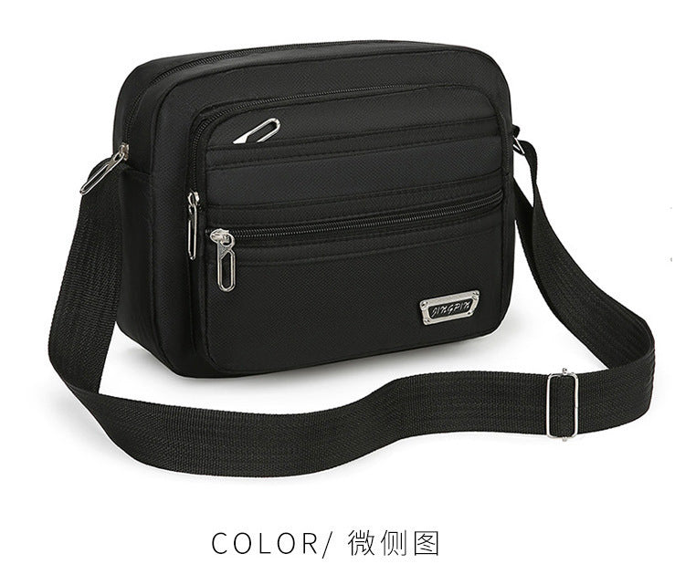 New Men's Coin Purse Casual Large Capacity Chest Bag Multi-layer Large Capacity Shoulder Bag Simple Solid Color Crossbody Bag