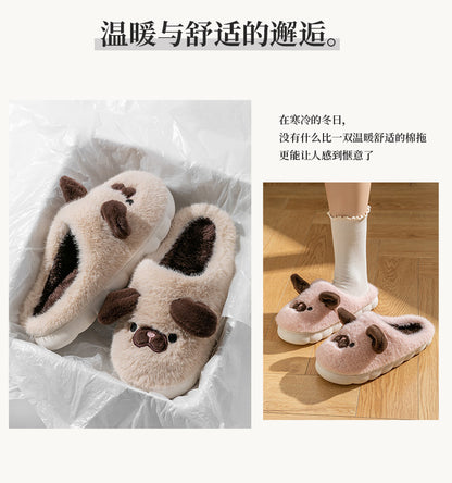 Cixi Cotton Slippers for Women, Spring, Autumn and Winter Home Use, Indoor Non-Slip Couple Home Warm Winter Plush Men's Slippers
