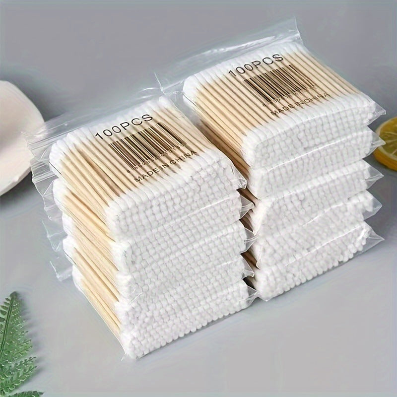 1000 double-headed multifunctional cotton swab wholesale large disposable sanitary cotton swab ear spoon makeup remover cotton